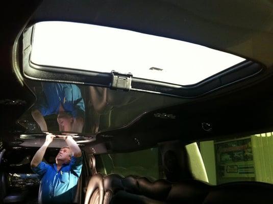 Custom sunroof install in Limo