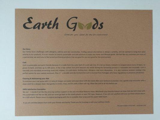 Large "wrappers" For Product (yoga mat).