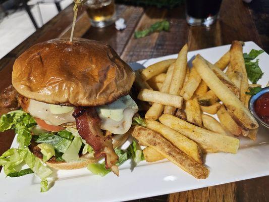 Club Chick sandwich with house blend fries