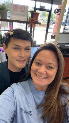 This me and michael once he worked his magic and made me look amazing!!!