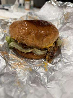 Another angle of the burger