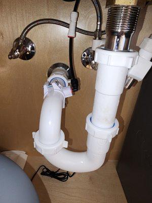 Incorrect tap into cold water source.  No follow-up whatsoever.