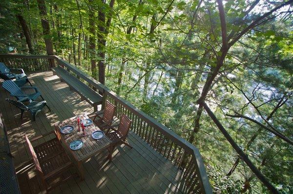 Deck overlooking Yough River at tailwaters of dam