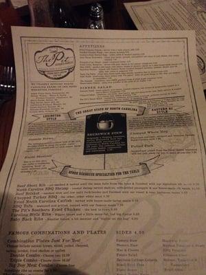 The menu