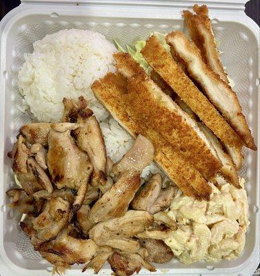 Katsu Cutlet (side gravy) with BBQ Chicken combo