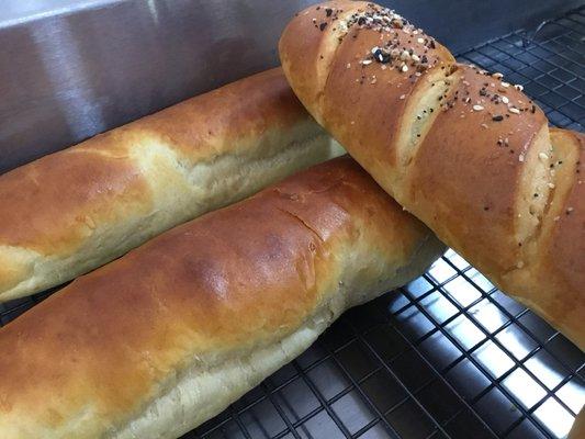 Tomato, mozzarella cheese in French bread