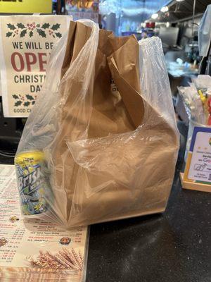 Half of chicken with 15. French Fries Very good nice food and fast really recommend