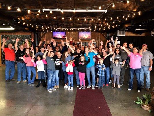 This is our volunteer crew getting ready for our bi-weekly Pullover food ministry.