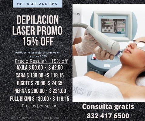 15% off en depilación con láser