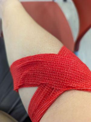 Red Cross on my arm for the American Red Cross. :)