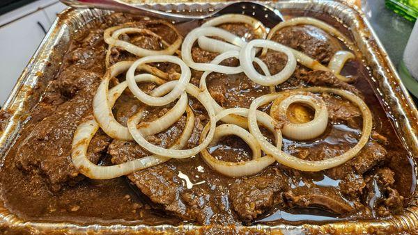 Bistek (beefsteak, catering size) - very tender and tasty!