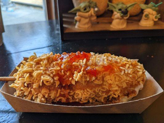 Half/half ramen with sweet n sour topping