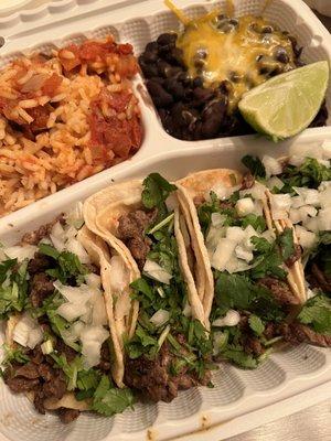 Asada taco plate