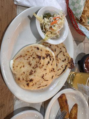 Pupusas cheese and chicharrón