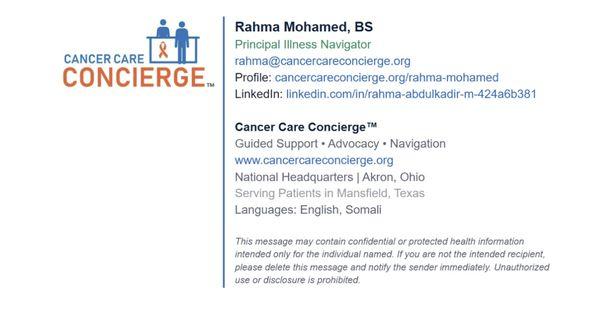 Cancer Care Consierge Navigator Affliate