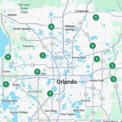 Real service area results across Orlando. We help roofing, pest control & contractors dominate Google Maps with local SEO.