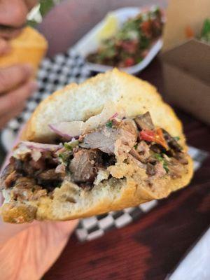 Delicious steak sandwich