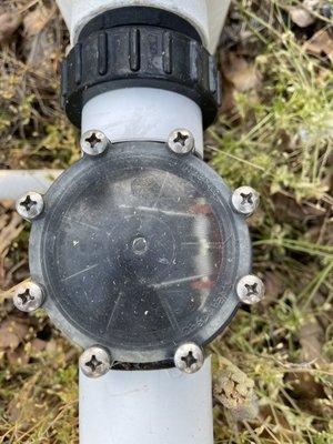 One way check valve installed sideways