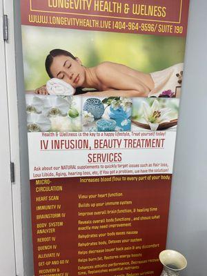 weight loss
IV Hydration
IV multivitamins infusion
Men health
Women health
B-12 shots
Many more....