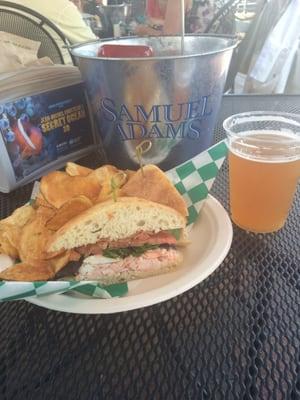 Summer Sam Adams and a lobster blt with chips.