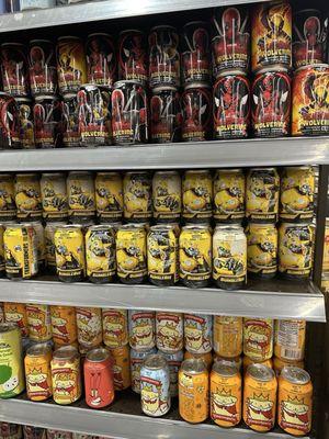 Canned un refrigerated drink aisle