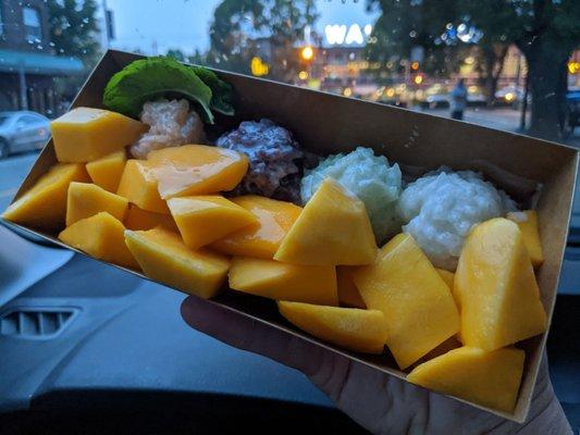 Mango and Sticky Rice (original coconut, pandan, purple black, Thai tea)