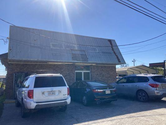 Outside (the open sign is on in the door!)