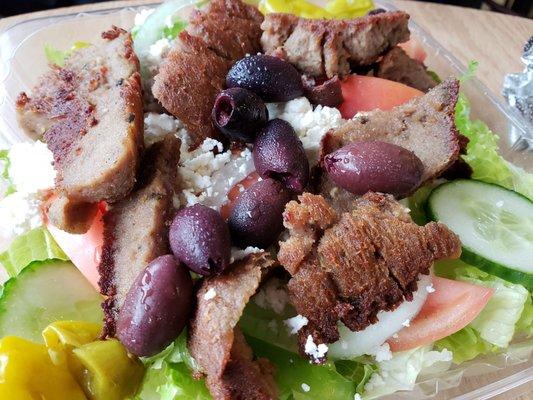 Salad with lamb meat
