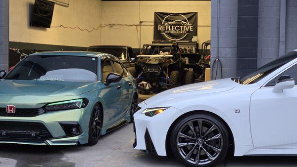 Just look at that color on the Honda Civic. Staying busy here at the shop.