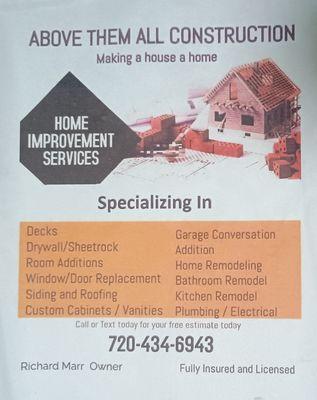 Above Them All Construction