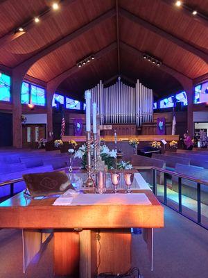 Easter 2024 Saint Paul Lutheran Church interior from Altar. We Are ELCA