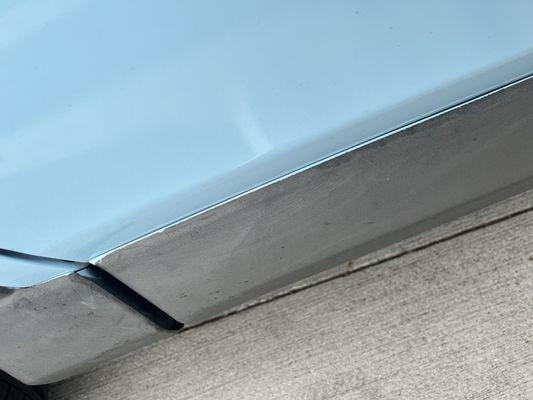 Long line of overspray