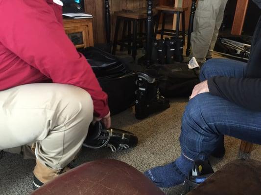 They bring the skis to you!