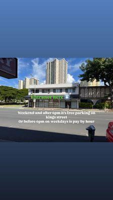 Parking right in front of the building on south king Street