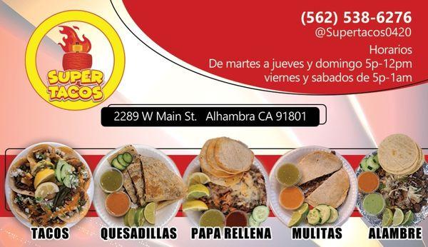 El menú lo que vendemos en este food truck
