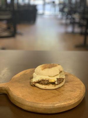 Sausage, Egg, and Cheese English muffin!