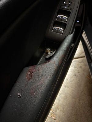 Blood all over my arm rest