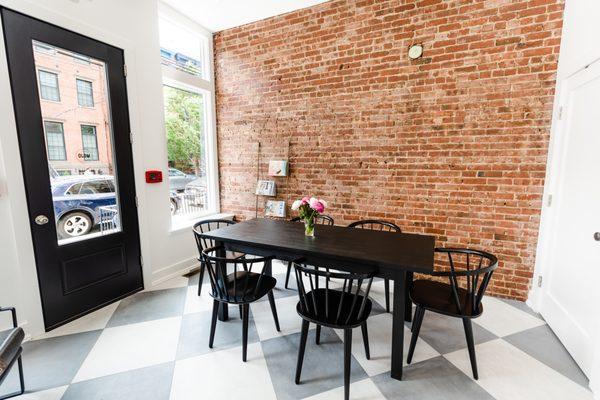 Spacious back room great for studying or catching up with friends