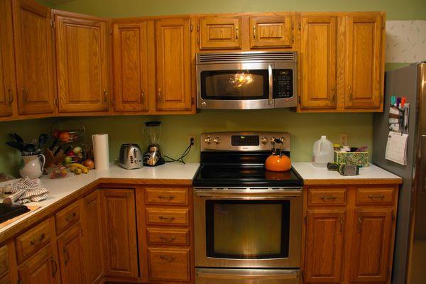 Light Oak Raised Panel Cabinets used
