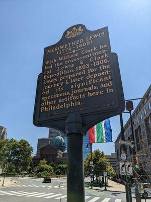 Meriwether Lewis Historical Marker, Philadelphia