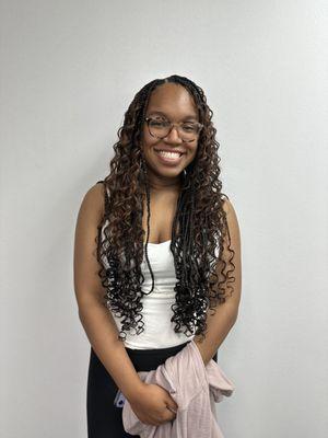 Bohemian knotless braids