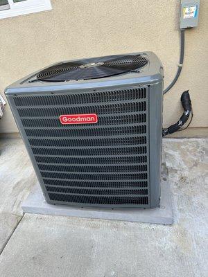 New condenser unit. Hardly makes any noise compared to my old unit.