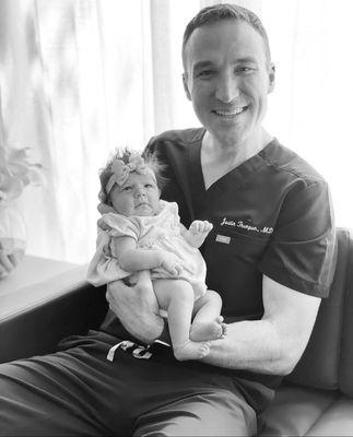 Dr Thompson with our third daughter Celine