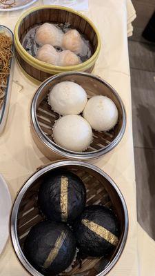 Crystal Shrimp Dumpling Steamed Cream Buns Charcoal and Egg Yolk Bun