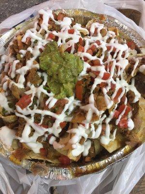 Sweet pork nachos