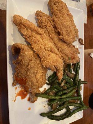 Catfish and green beans