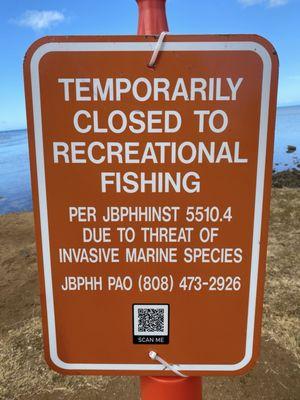 Recreational fishing currently closed 07/20/2024
