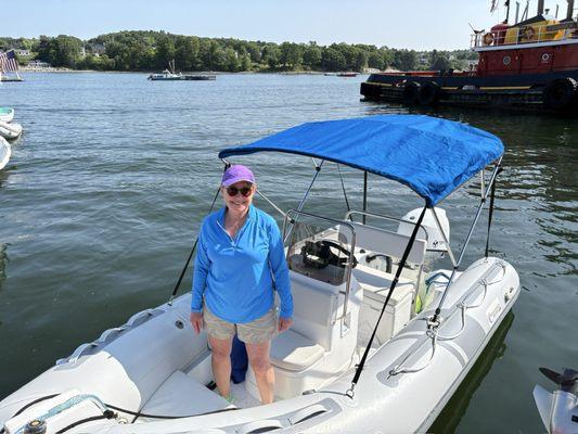 My 13'9" rib in the Belfast Harbor. Such a joy!