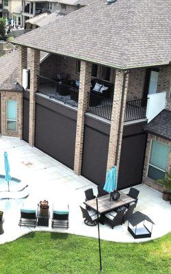 Nano 95% sun-blockage Tobacco Leaf Brown
Motorized Patio shades -closed