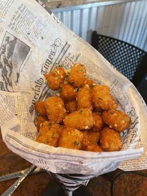 Truffle tots which were meh. Not a fan of serving them in a funnel.